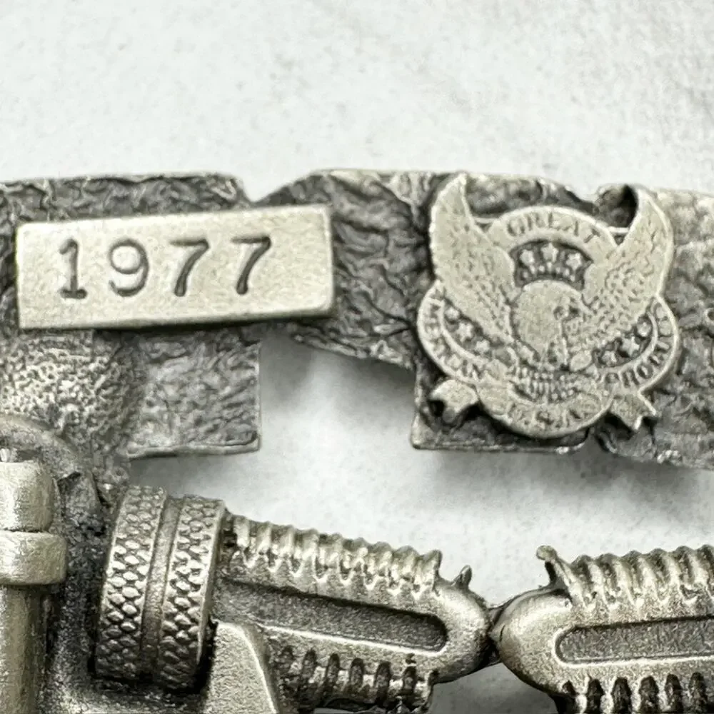 Vintage 1990 Pipe Fitter Belt Buckle Great American Buckle Co ✨